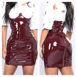 Burgundy Latex skirt